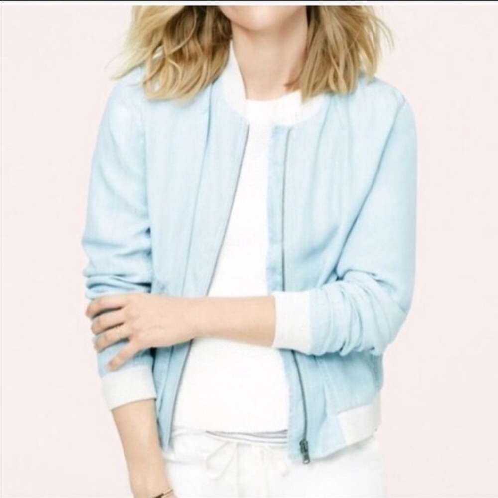 Lou & Grey Chambray bomber jacket size medium
